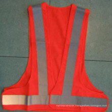 Polyester Roadway Safety Waistcoat with Reflective Strip